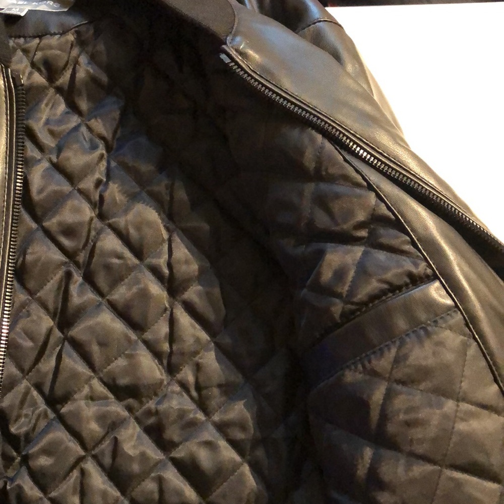Michael Kors Black Faux Leather Jacket for Men - Picture 7 of 9